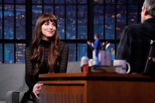 Dakota Johnson in Late Night with Seth Meyers 